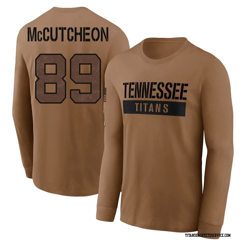 Youth Lance McCutcheon Tennessee Titans Brown 2023 Salute To Service Long Sleeve T-Shirt