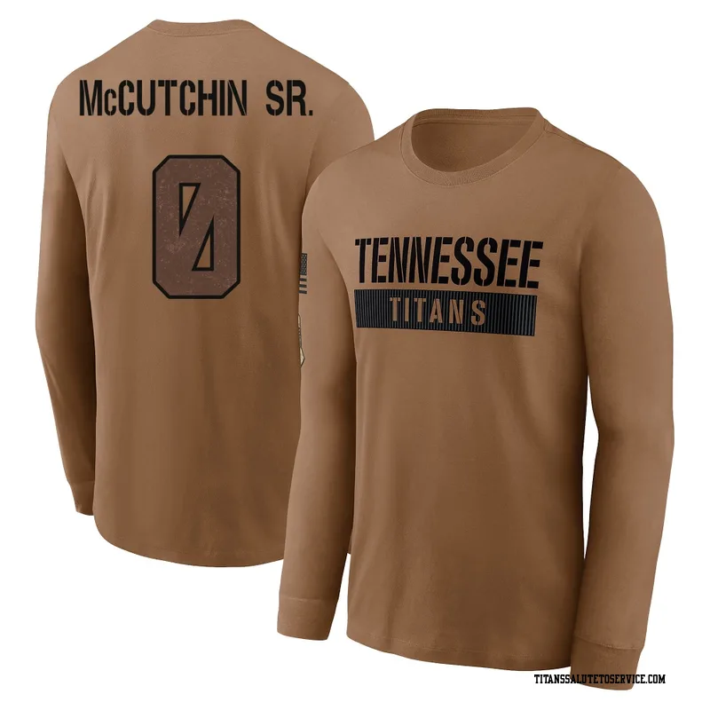 Youth Latrell McCutchin Sr. Tennessee Titans Brown 2023 Salute To Service Long Sleeve T-Shirt