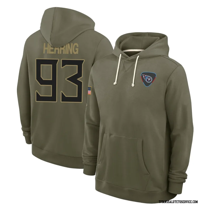 Youth Malik Herring Tennessee Titans Olive 2025 Salute to Service Hoodie