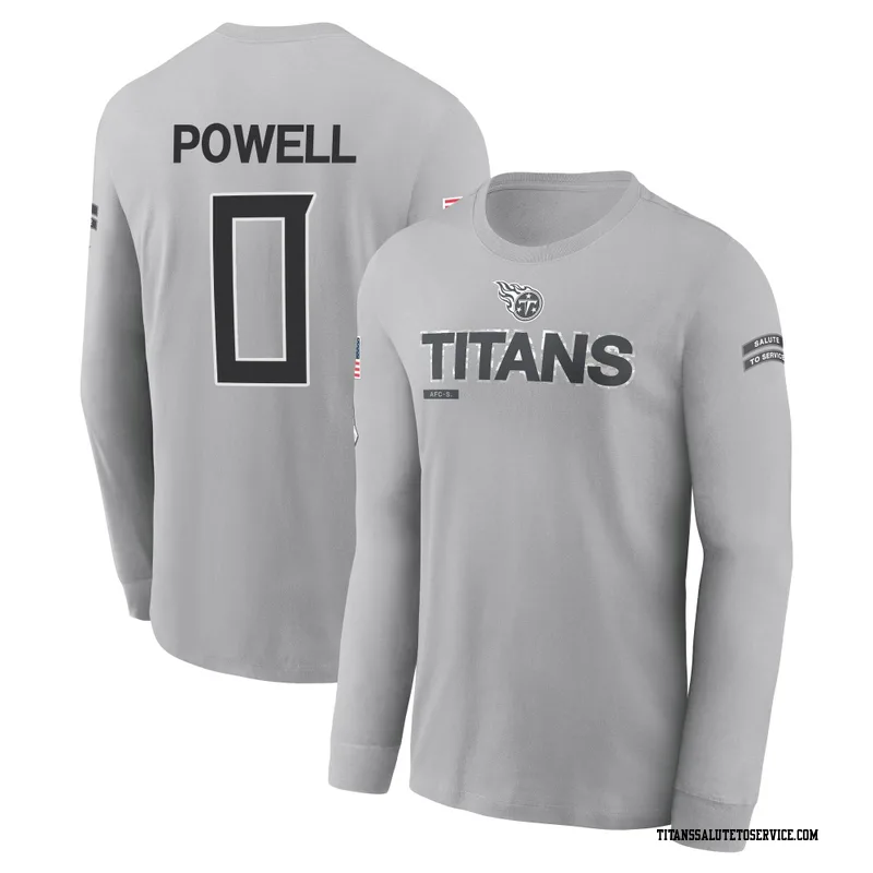 Youth Mani Powell Tennessee Titans Gray 2024 Salute to Service Long Sleeve T-Shirt