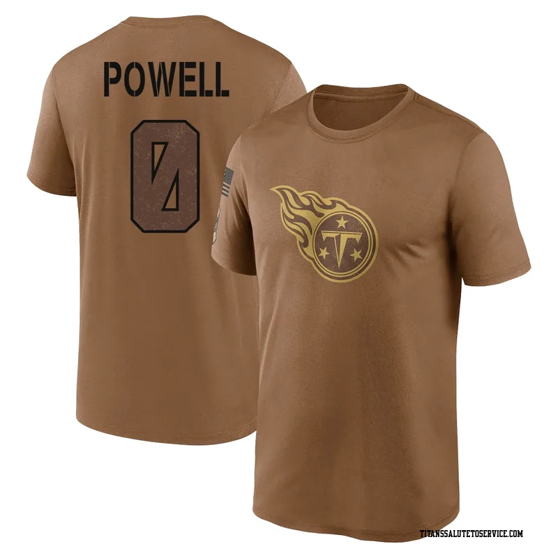 Youth Mani Powell Tennessee Titans Legend Brown 2023 Salute To Service Performance T-Shirt
