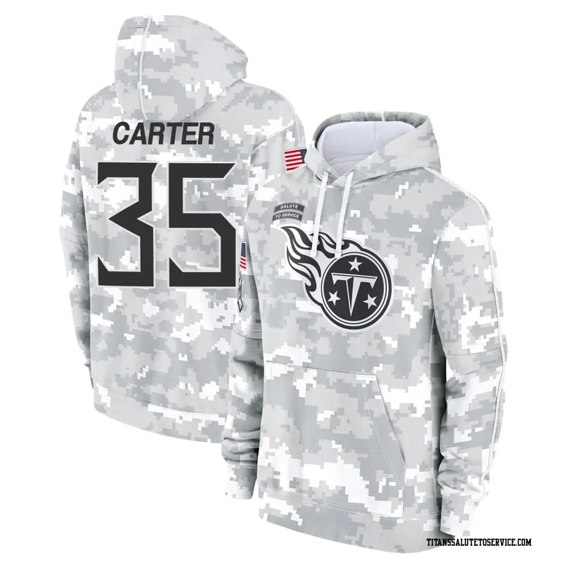 Youth Michael Carter Tennessee Titans Camo Arctic 2024 Salute to Service Club Fleece Pullover Hoodie