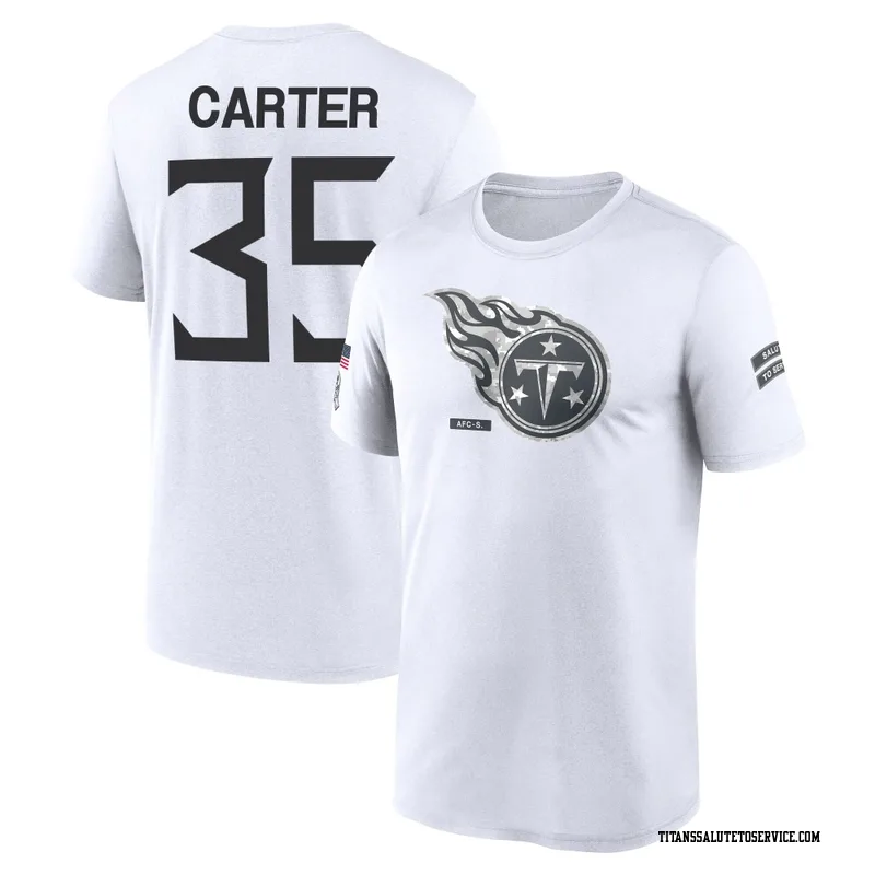 Youth Michael Carter Tennessee Titans Legend White 2024 Salute to Service Performance T-Shirt