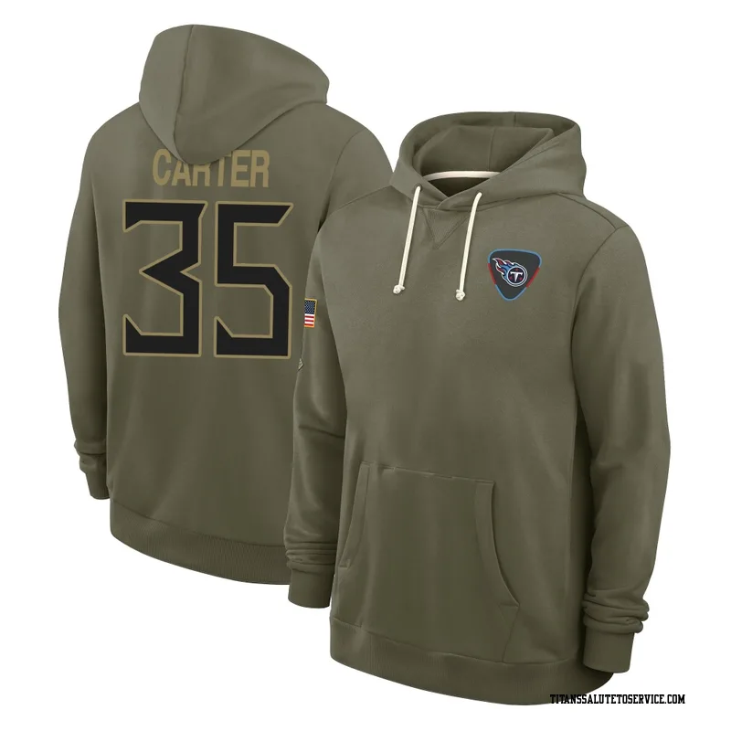 Youth Michael Carter Tennessee Titans Olive 2025 Salute to Service Hoodie
