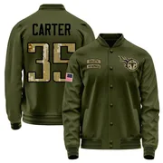 Youth Michael Carter Tennessee Titans Olive Salute to Service Sideline Performance Jacket