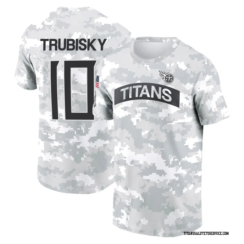 Youth Mitchell Trubisky Tennessee Titans Camo Arctic 2024 Salute to Service Performance T-Shirt