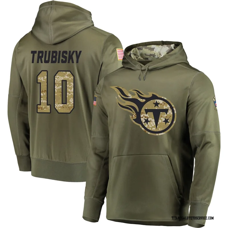 Youth Mitchell Trubisky Tennessee Titans Olive Salute to Service Pullover Hoodie