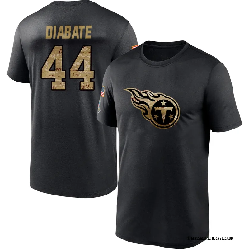 Youth Mohamoud Diabate Tennessee Titans Black 2020 Salute To Service Performance T-Shirt