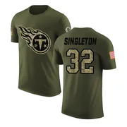 Youth Nicholas Singleton Tennessee Titans Legend Olive Salute to Service T-Shirt