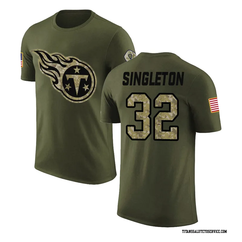Youth Nicholas Singleton Tennessee Titans Legend Olive Salute to Service T-Shirt