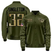 Youth Nicholas Singleton Tennessee Titans Olive Salute to Service Sideline Performance Jacket