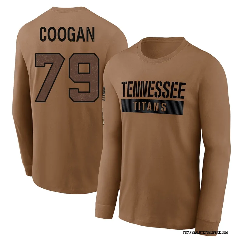 Youth Pat Coogan Tennessee Titans Brown 2023 Salute To Service Long Sleeve T-Shirt