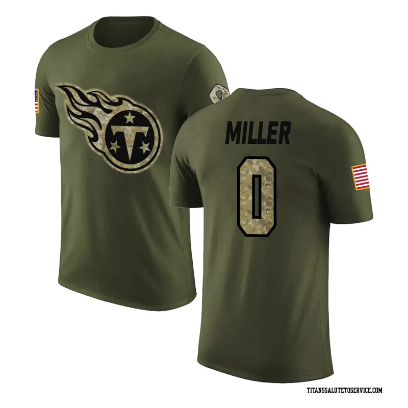 Youth Rasheed Miller Tennessee Titans Legend Olive Salute to Service T-Shirt