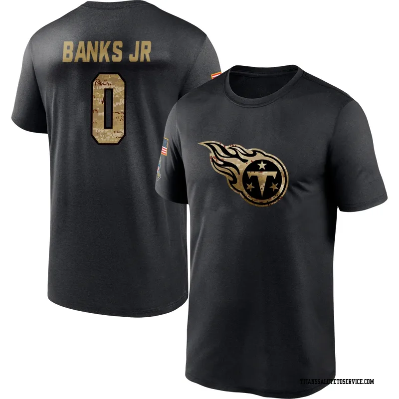 Youth Shad Banks Jr. Tennessee Titans Black 2020 Salute To Service Performance T-Shirt