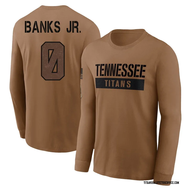 Youth Shad Banks Jr. Tennessee Titans Brown 2023 Salute To Service Long Sleeve T-Shirt
