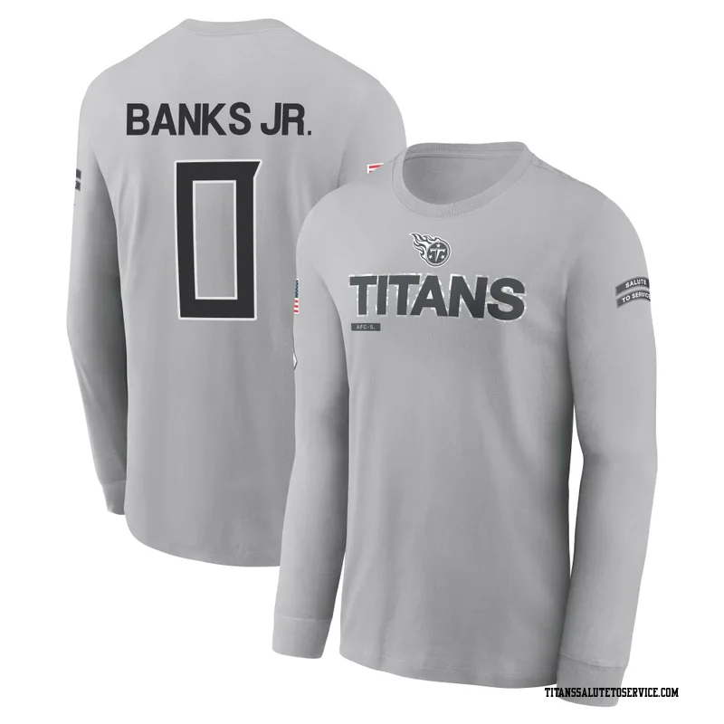 Youth Shad Banks Jr. Tennessee Titans Gray 2024 Salute to Service Long Sleeve T-Shirt
