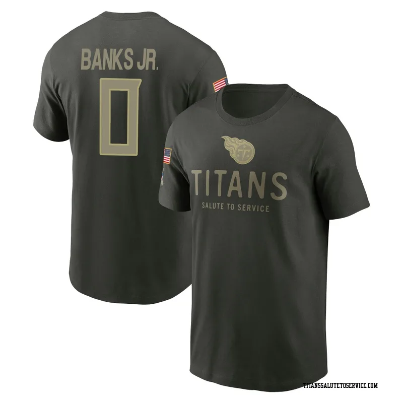 Youth Shad Banks Jr. Tennessee Titans Green Forest/ 2025 Salute to Service Sideline Primary Edge T-Shirt