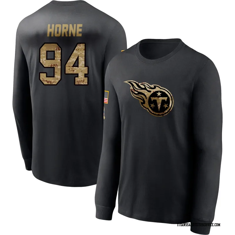 Youth Timmy Horne Tennessee Titans Black 2020 Salute To Service Sideline Performance Long Sleeve T-Shirt