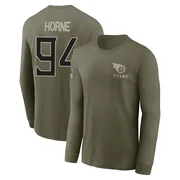 Youth Timmy Horne Tennessee Titans Olive 2025 Salute to Service Sideline Long Sleeve T-Shirt