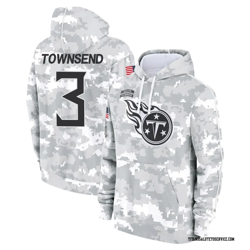 Youth Tommy Townsend Tennessee Titans Camo Arctic 2024 Salute to Service Club Fleece Pullover Hoodie