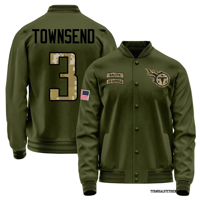 Youth Tommy Townsend Tennessee Titans Olive Salute to Service Sideline Performance Jacket