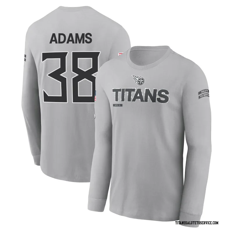 Youth Tony Adams Tennessee Titans Gray 2024 Salute to Service Long Sleeve T-Shirt