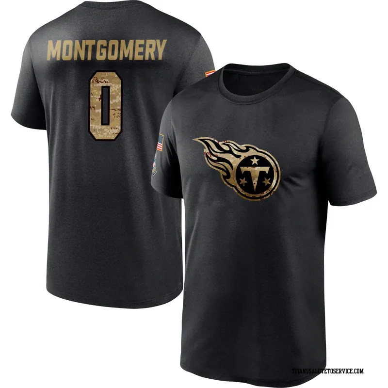 Youth Tyren Montgomery Tennessee Titans Black 2020 Salute To Service Performance T-Shirt