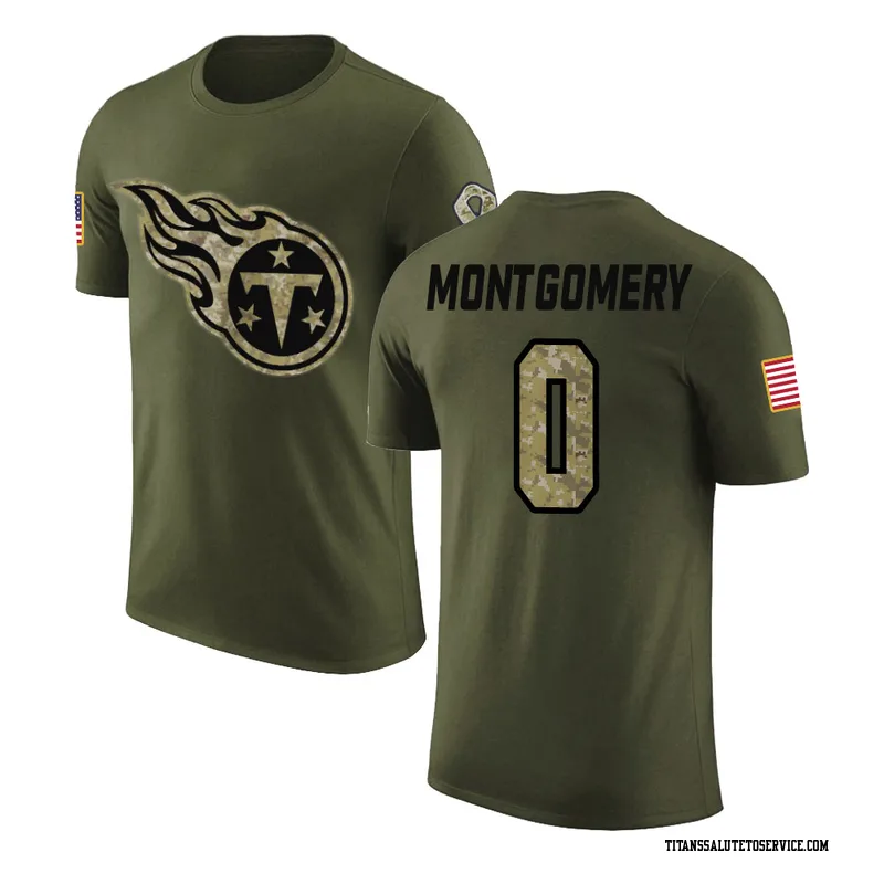 Youth Tyren Montgomery Tennessee Titans Legend Olive Salute to Service T-Shirt